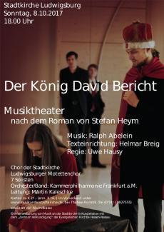Plakat zum Konzert "Der König David Bericht" am 08.10.2017 in der Stadtkirche Ludwigsburg