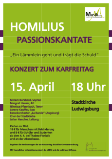 Plakat zum Konzert am Karfreitag, 15.04.2022 in der Stadtkirche Ludwigsburg